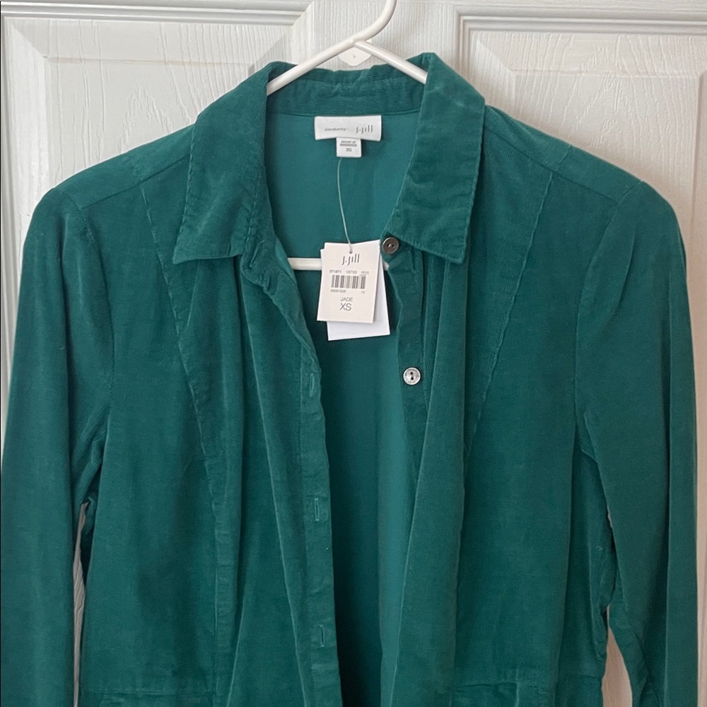 J.Jill NWT Corduroy Top/Jacket in green - Picture 6 of 14